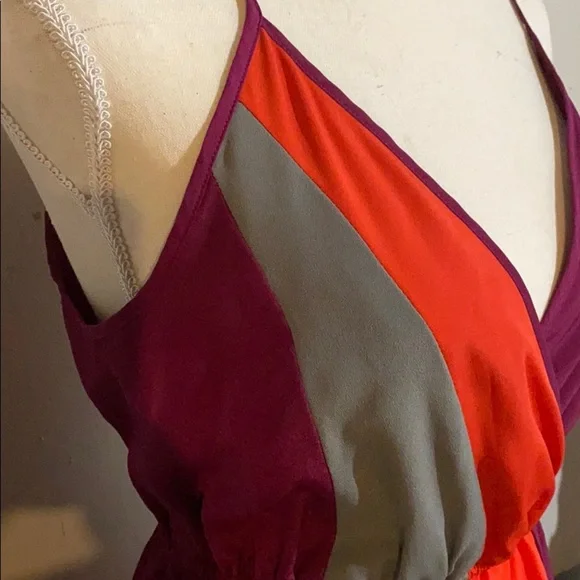 Mossimo Color Block Thin Strap V Neck Dress - Picture 5 of 9